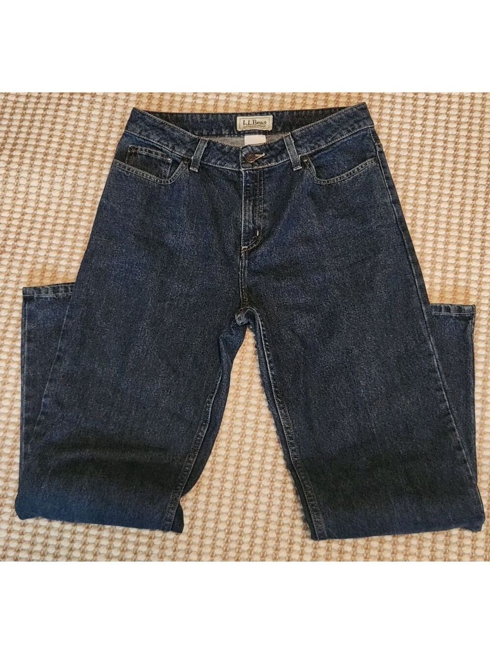 Vintage Women's L.L.Bean Blue Straight Cigarette Leg 100% Cotton Jeans Size 8